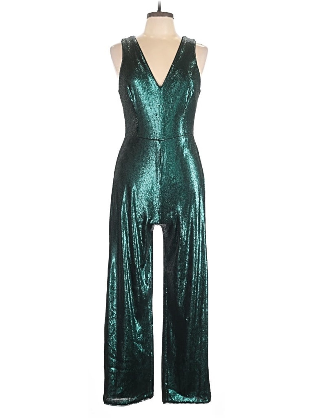 Aidan by Aidan Mattox Teal Sequin Jumpsuit